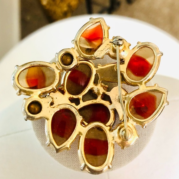 Rare Vintage Signed Schiaparelli Givre Glass Brooch - Picture 5 of 14